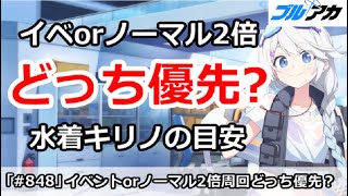 【ブルアカ】イベントとノーマル2倍どっちを優先？水着キリノの目安解説【ブルーアーカイブ】