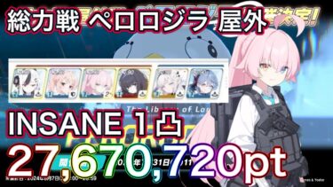 【ブルアカ】総力戦 ペロロジラ INSANE 1凸 27,670,720Pt 初日のたたき台 ずんだもん音声字幕解説 【ブルーアーカイブ】#ブルアカ