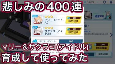 【ブルアカ】悲しみの400連！ マリー＆サクラコ(アイドル) 育成して使ってみた ずんだもん音声字幕解説 biimシステム 【ブルーアーカイブ】#ブルアカ