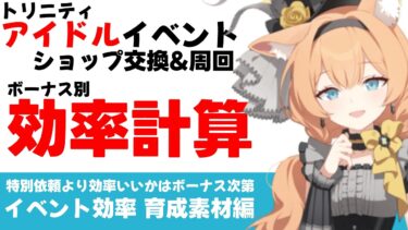 【効率計算】トリニティアイドルイベント　周回効率　ショップ交換編【ブルーアーカイブ】