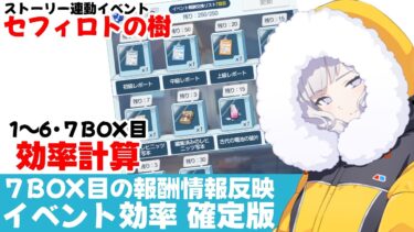 【周回効率】確定版　セフィロトの樹　1〜６BOXと７BOX以降の効率計算　【ブルーアーカイブ】