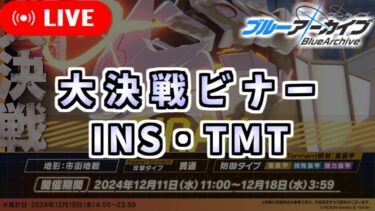(ブルアカ)　メンテ前の大決戦ビナー　INS,TMT　(ブルーアーカイブ)
