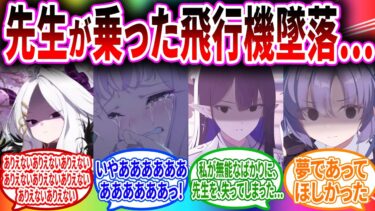 先生が乗っていた飛行機が墜落して粉々に破壊されてしまうへのブルアカキャラの反応【ブルーアーカイブ ブルアカ 反応集 まとめ】