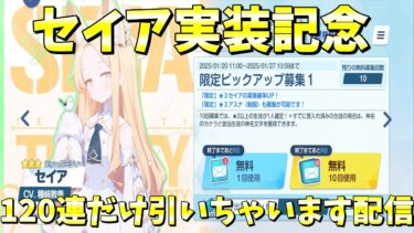 【ブルアカ】セイア実装記念　120連だけ引いちゃいます配信【ティーパーティー】