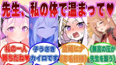 【SS】冷え性で体が冷たくなってきて辛い先生に人間湯たんぽとしてほっかほかに温めてあげるブルアカ生徒に対する反応集【ブルアカ/まとめ/反応集】