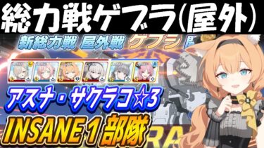 【ブルアカ】総力戦ゲブラ（屋外）INSANE１部隊クリア解説【ブルーアーカイブ】