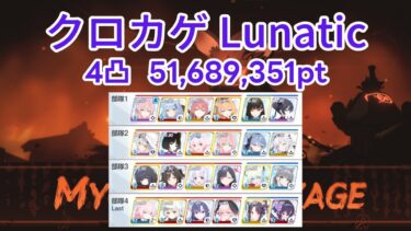 【ブルアカ】市街地クロカゲ Lunatic 4凸 51,689,351pt 【総力戦S75】