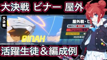 【#ブルアカ】大決戦 ビナー 活躍生徒 ＆ 編成予想 ずんだもん音声字幕解説 biimシステム【ブルーアーカイブ】