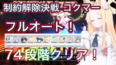 【#ブルアカ】制約解除決戦 コクマー フルーオート  74段階クリア 助っ人水着サオリ 神秘 特殊装甲 屋外 ずんだもん音声字幕解説 biimシステム【ブルーアーカイブ】