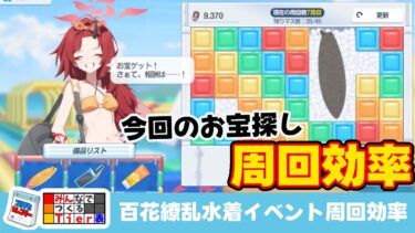 【イベント周回効率】百花繚乱水着イベント　お宝探しの周回効率　この２週間どうすればいいか？【ブルーアーカイブ】