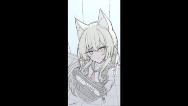 お絵描き配信、ブルアカのクルミ！