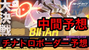 【中間予想】ブルアカ大決戦ビナーチナトロボーダー予想