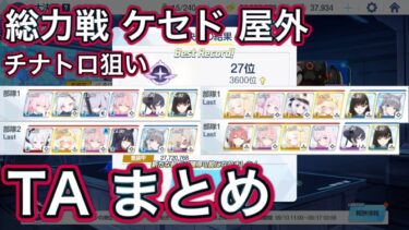 【ブルアカ】大決戦 ケセド チナトロ狙い TAまとめ【ブルーアーカイブ】
