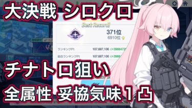 【ブルアカ】大決戦 シロクロ チナトロ狙い 全属性1凸【ブルーアーカイブ】