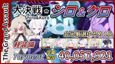 【大決戦】屋内 シロクロ 軽装備 Torment 1凸 40,057,921【字幕解説】