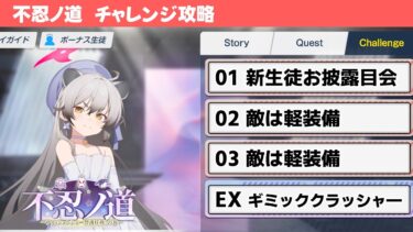 【不忍ノ道】チャレンジクエスト簡単攻略解説【ブルーアーカイブ】