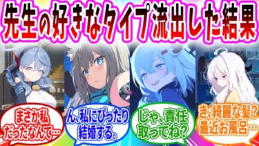 先生の好きなタイプが流出してキヴォトスが戦争になった【ブルアカ SS】