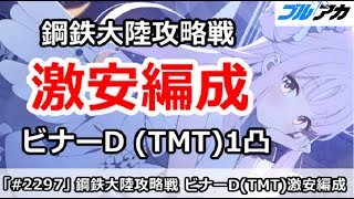 【ブルアカ】鋼鉄大陸レイド戦 ビナーD(TMT)1凸 簡単激安編成【ブルーアーカイブ】