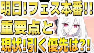 【ブルアカ】【ブルーアーカイブ】明日！フェス本番！！重要ポイントと現状引くＰＵガチャの優先は？！５周年！【双葉湊音 実況 解説】