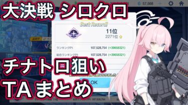 【ブルアカ】大決戦 シロクロ 全属性チナトロ狙いTA 貫通 神秘 弾力 重装甲  特殊装甲 弾力装甲【ブルーアーカイブ】