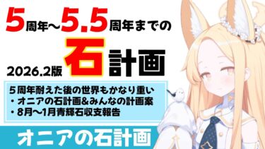 【石計画】2026.2版　5.5周年までの石計画　フェスが終わったらフェスに向けて準備開始【ブルーアーカイブ】