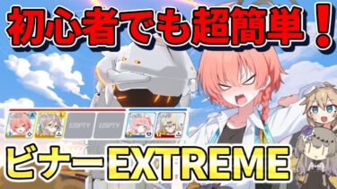 【ブルアカ初心者】5周年先生でも簡単！自前生徒ほぼ不要・低育成OK！ビナーEXTREME攻略！【総力戦・屋外】