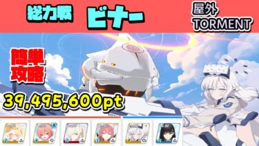 総力戦ビナー 屋外 Torment 簡単攻略解説 39,495,600【ブルーアーカイブ】