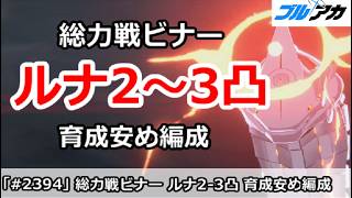 【ブルアカ】総力戦ビナー ルナティック2-3凸 育成安め編成 52,165,784 (Lunatic/屋外/2026年2月)【ブルーアーカイブ】