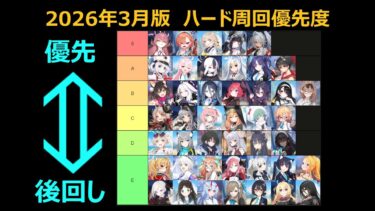 【ブルーアーカイブ】個人的な2026年3月版　ハード周回優先度を語る【ブルアカ】