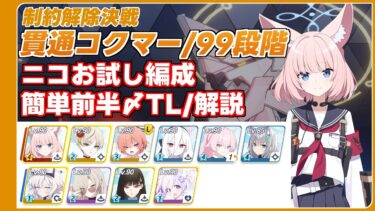 【ブルアカ】制約解除決戦 コクマー貫通９９段階 簡単前半〆 ずんだもん音声字幕有り【ブルーアーカイブ】