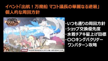 【ブルーアーカイブ】イベント「出航！万魔船 マコト議長の華麗なる避暑」個人的な周回方針【ブルアカ】