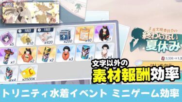 【イベント効率】トリニティ水着イベント　ミニゲーム効率　最低限の周回に必要なAPとその後の周回効率［ブルーアーカイブ］