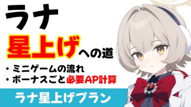 【ラナ星上げプラン】ゲヘナカップイベント　ラナ文字周回効率　固有２は遠めで価値も低め［ブルーアーカイブ］