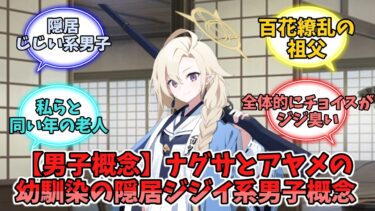 【男子概念】ナグサとアヤメの幼馴染の隠居ジジイ系男子概念【ブルーアーカイブ】【ブルーアーカイブ反応集】