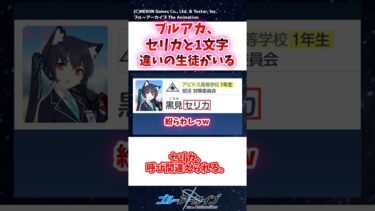 ブルアカ、セリカと1文字違いの生徒がいる